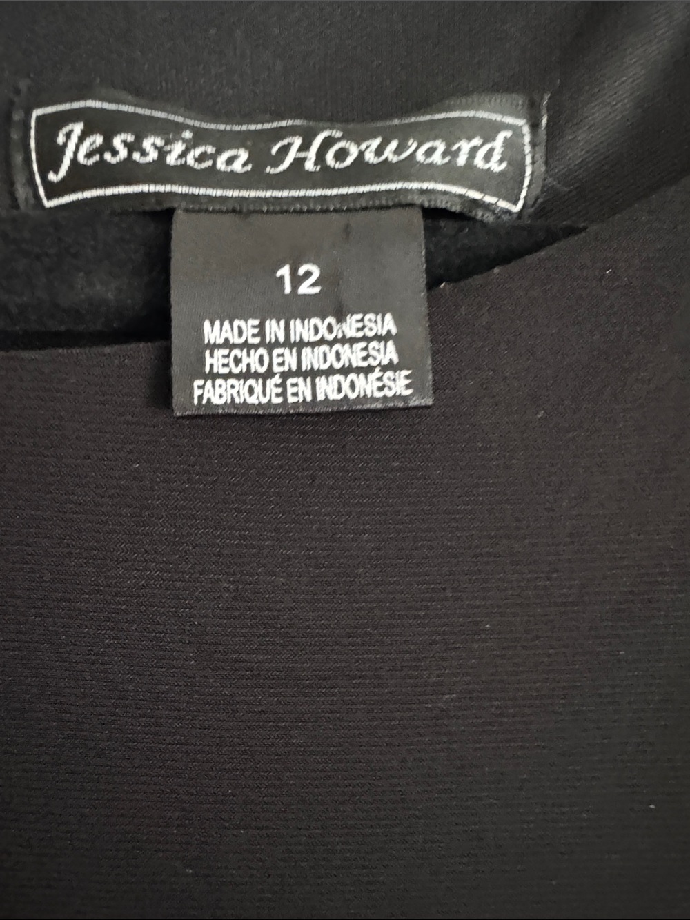 Jessica Howard Black Crewneck Dress Top